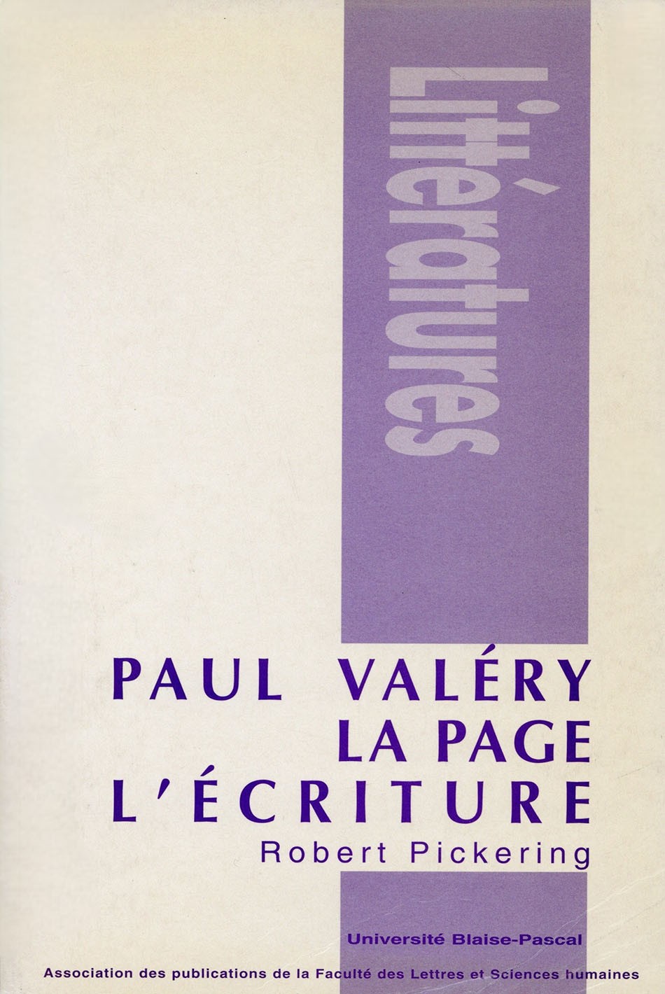Paul Valéry. La page, l'écriture