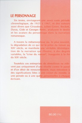 Construction-déconstruction du personnage dans la forme narrative au XXe siècle