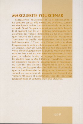 Marguerite Yourcenar et la Méditerranée