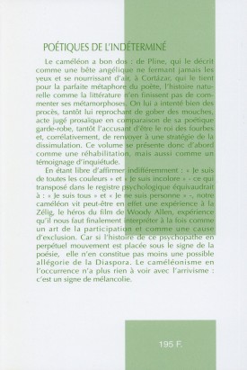 Poétiques de l'indéterminé