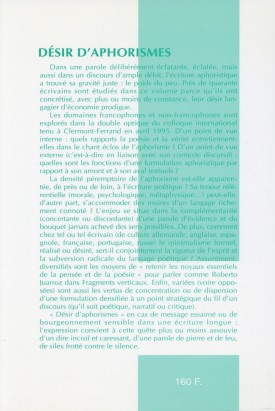 Désir d'aphorismes