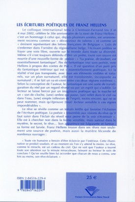 Les écritures poétiques de Franz Hellens