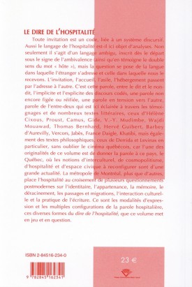 Le dire de l'hospitalité